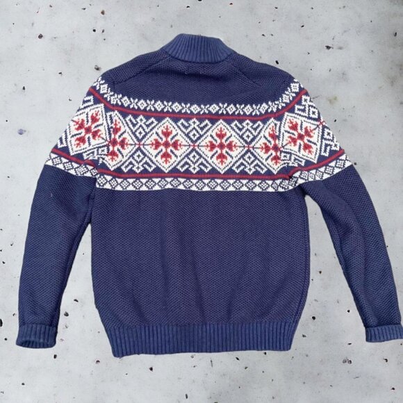 Fair Isle Quarter Zip Men's Sweater Size XL - Picture 6 of 8
